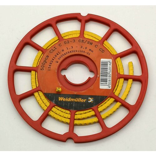 Маркер кабельный сеч.1,3-3мм CLI C 02-3 GE/SW C CD (500 шт.) Weidmuller 1568241641 (РА 02/6 