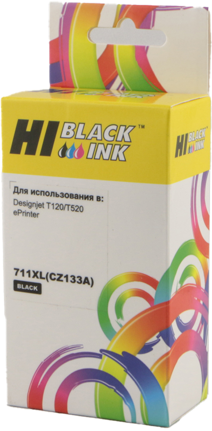 Картридж Hi-Black (HB-CZ133A) для HP DJ T120/T520, №711XL, 73 мл, Bk