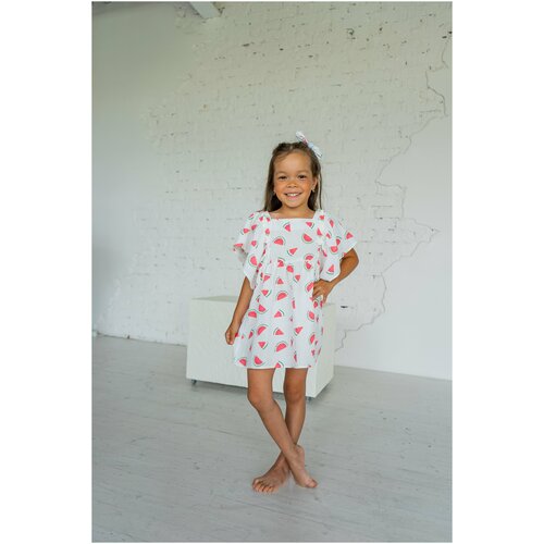 фото Платье для девочки бэтти, белый, 92-98 blueberry