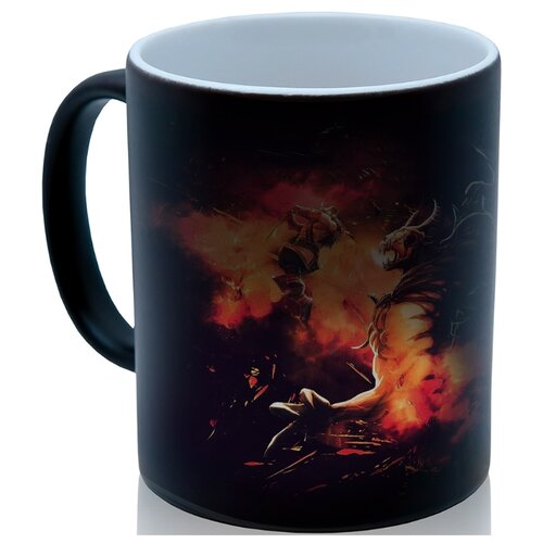 фото Кружка хамелеон dota сражение с огненным драконом, необычный подарок drabs