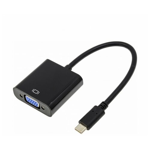 Переходник (адаптер) VGA-USB Type-C, черный переходник адаптер vga usb type c черный