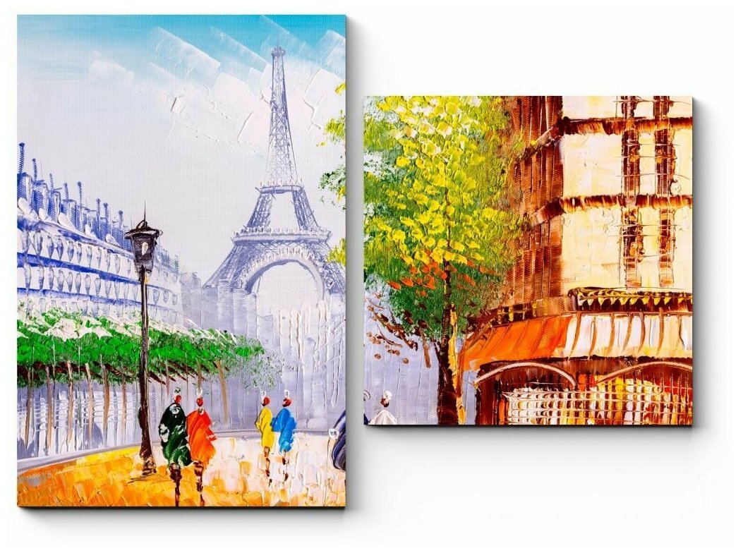 Модульная картина Прекрасный Париж маслом 60x45