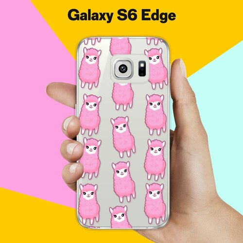 Силиконовый чехол на Samsung Galaxy S6 Edge Ламы / для Самсунг Галакси С6 Эдж жидкий чехол с блестками абстрактные цветы в движении на samsung galaxy s6 edge самсунг галакси с 6 эдж