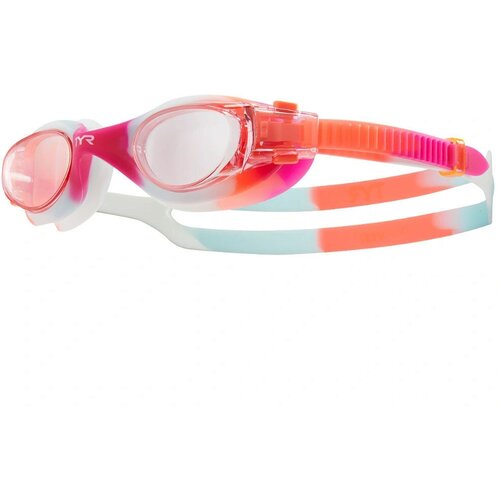 Очки для плавания подростковые TYR Vesi Tie Dye Junior, арт. LGVSITD-667, розовые линзы, мультиколор опр.