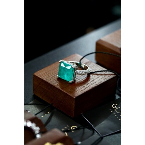 фото Кольцо glame, фианит, размер 17, серебряный