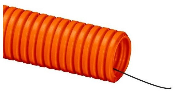 Труба оранжевая ПНД гофрированная с зондом D20мм. Пан-Электро (СВ) (100м./уп.) 133-00020