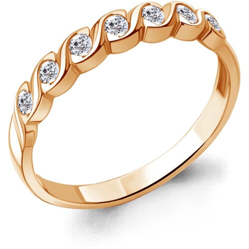 фото Золотое кольцо aquamarine 67335 с фианитом diamant-online