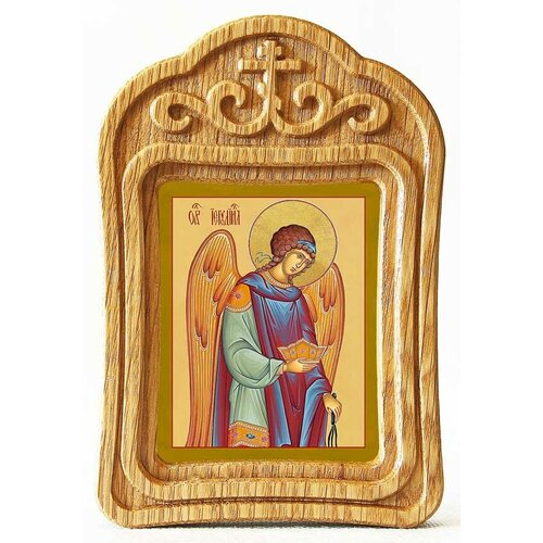 Архангел Иегудиил, икона в резной деревянной рамке архангел гавриил икона в резной деревянной рамке