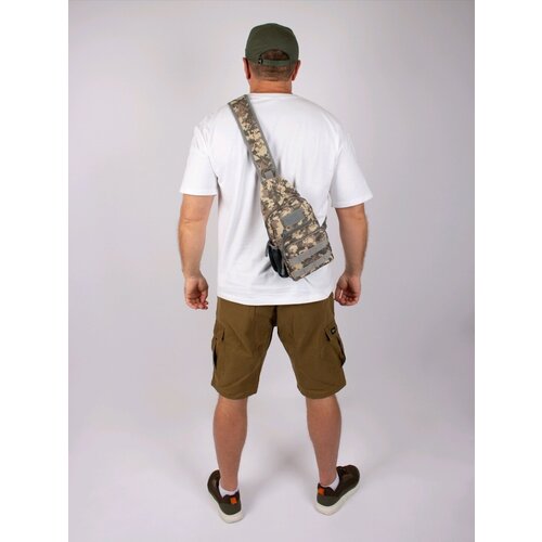 фото Сумка kamukamu сумка милитари маленькая с сетчатым карманом 26х18х10 см камуфляж at-digital, серый