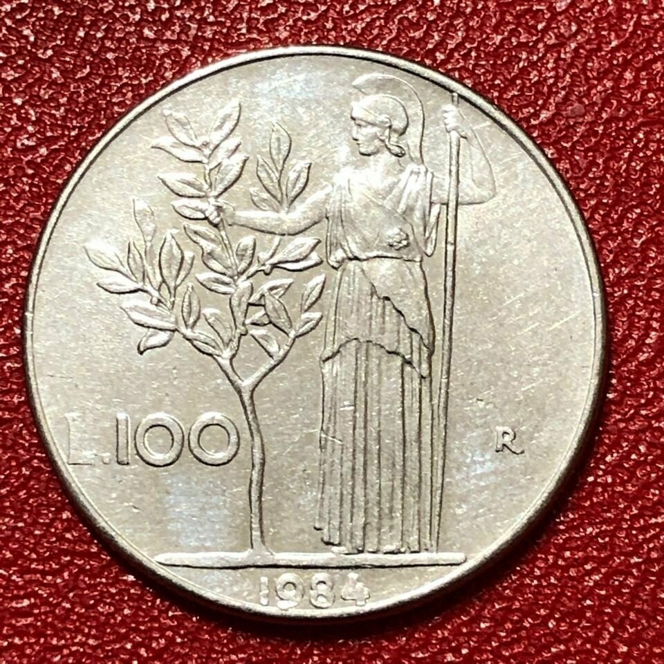 Монета Италия 100 лир 1984 год #4-3
