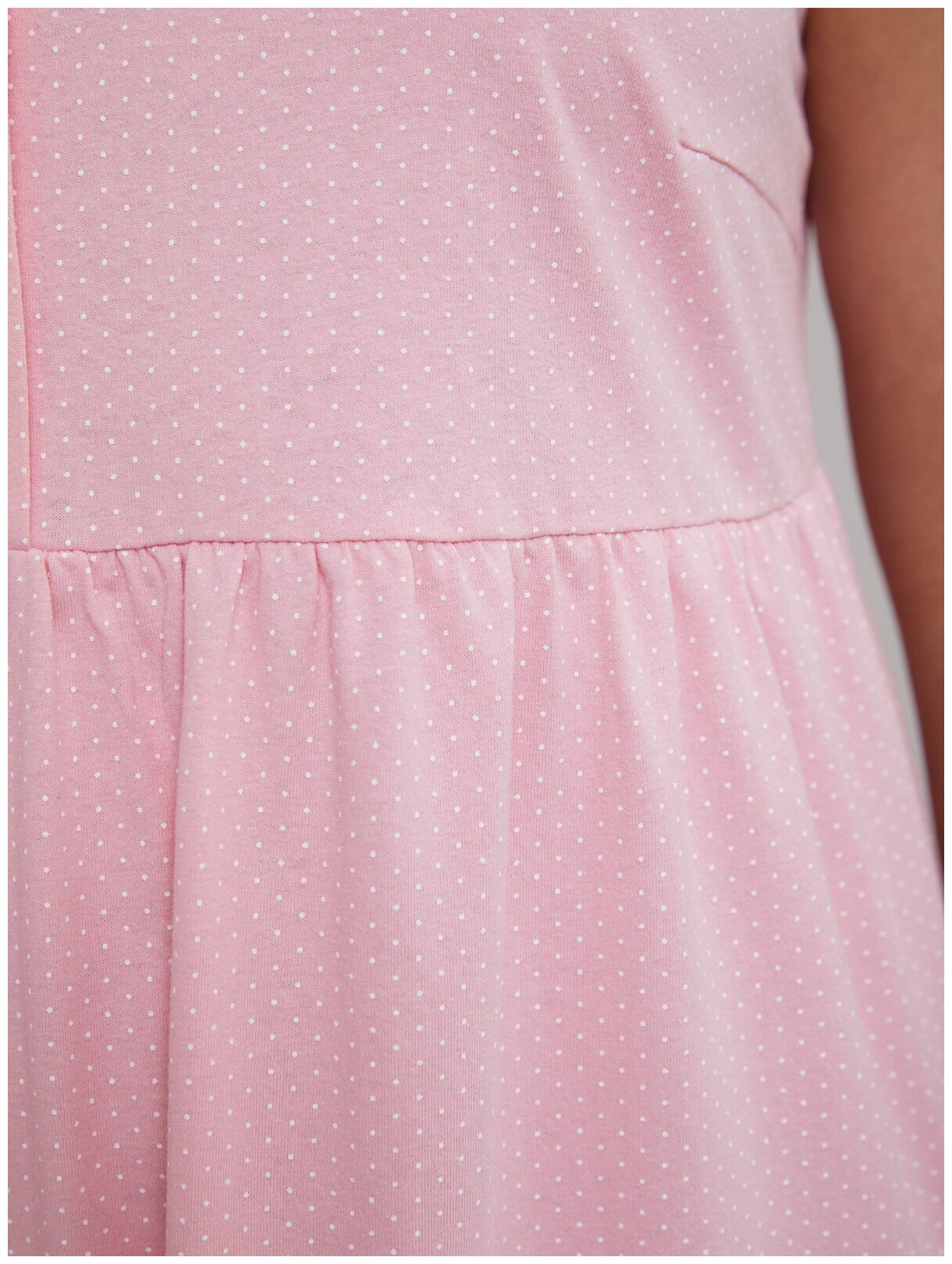 Сорочка ночная женская Алтекс без рукавов розовая в горошек, размер 50 - фотография № 9