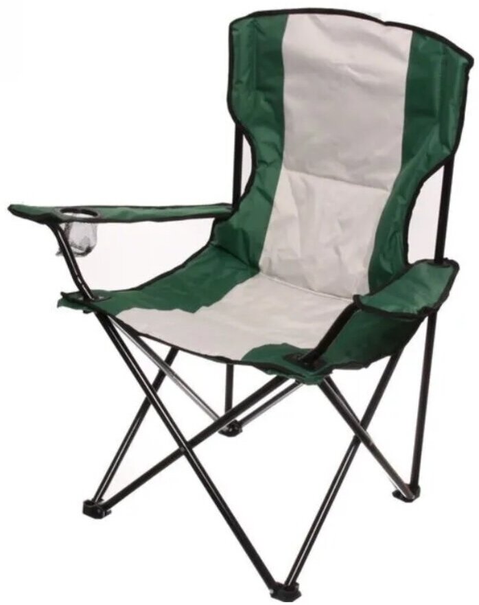 Кресло складное с подлокотниками до 120кг Комфорт 54*54*94см (зеленое) - фотография № 1