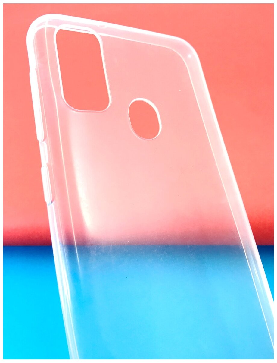 Чехол на смартфон Samsung Galaxy M30s накладка прозрачная силиконовая глянцевая c перфорацией для предотвращения прилипания к задней стенке телефона 1 мм