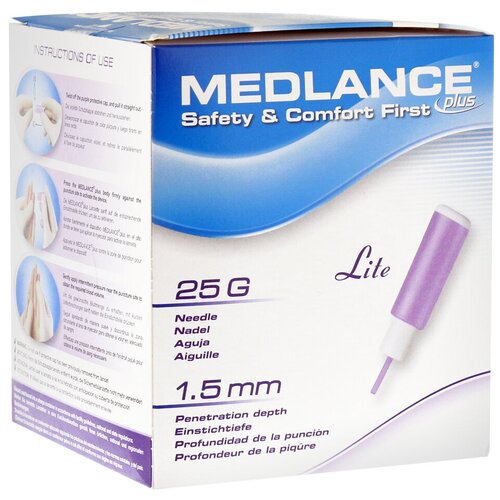 Купить Ланцет MEDLANCE плюс 25G/1.5 mm, MEDLANCE Plus, фиолетовый