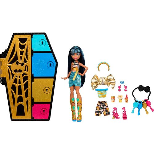Кукла Monster High Cleo De Nile ( Клео де Нил) Skulltimate Secrets со шкафчиком и 19 сюрпризами