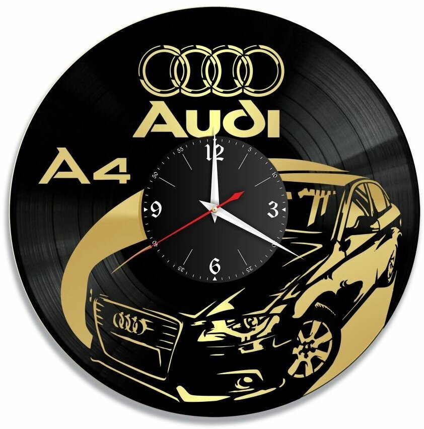 Часы из винила Redlaser "Audi A4, Ауди А4" VW-10402-1