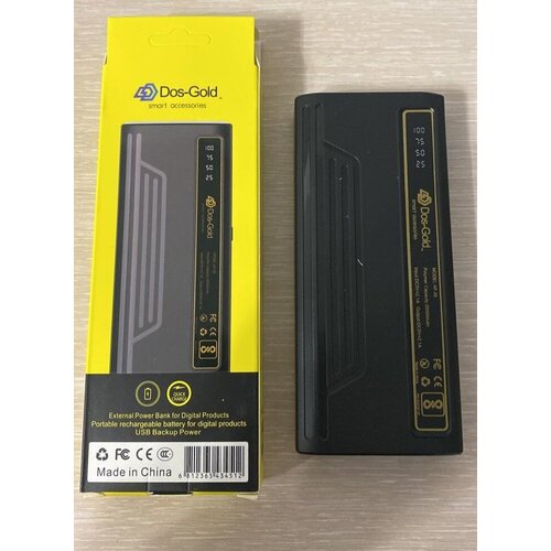 Портативный внешний аккумулятор 20000 mAh Power Bank Dos-Gold AF-052USB Индикатор заряда черный 99900₽