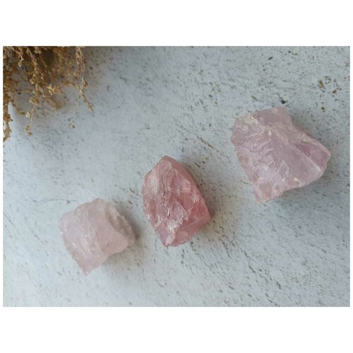 Необработанный натуральный минерал Розовый кварц, 3-4см, 1 шт.