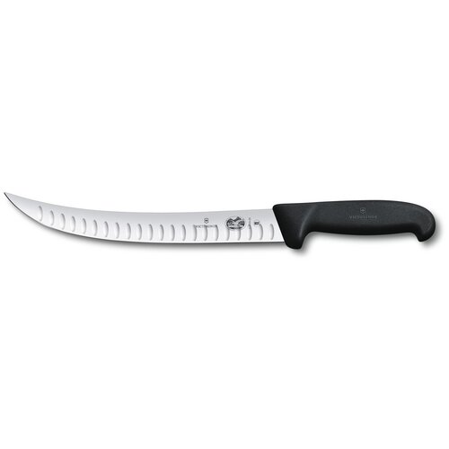 Нож кухонный Victorinox Fibrox (5.7223.25) стальной разделочный лезвие 250мм прямая заточка черный