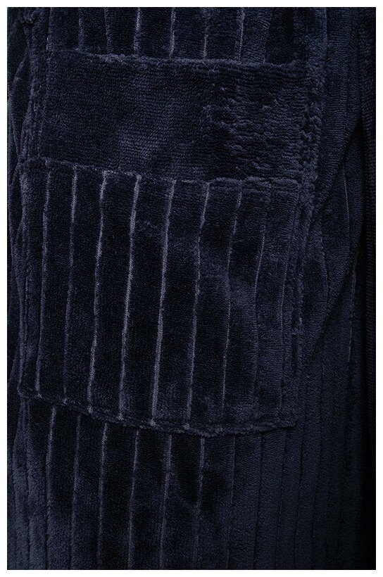 Бамбуковый халат джинсово-серого цвета без капюшона - фотография № 4