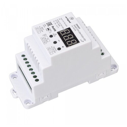 032994 Диммер SMART-D19-DIM-PUSH-DIN (230V, 2A, TRIAC, 2.4G) (Arlight, IP20 Пластик, 5 лет)