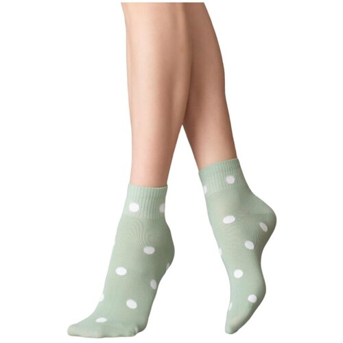 фото Женские носки minimi средние, нескользящие, размер 35-38 (23-25), зеленый