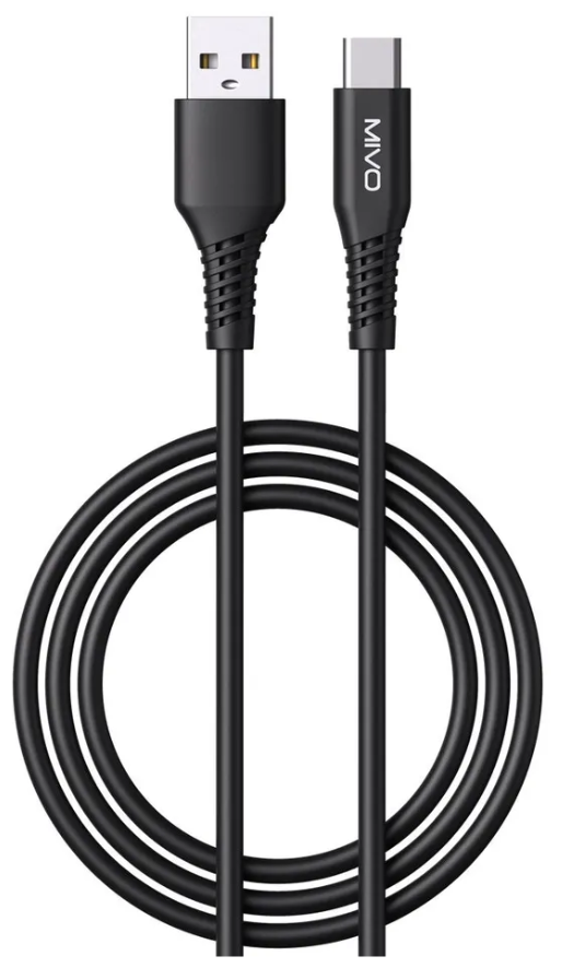 Кабель для зарядки USB-Type-C Mivo MX-51T, 1м, 2.4А, Black черный