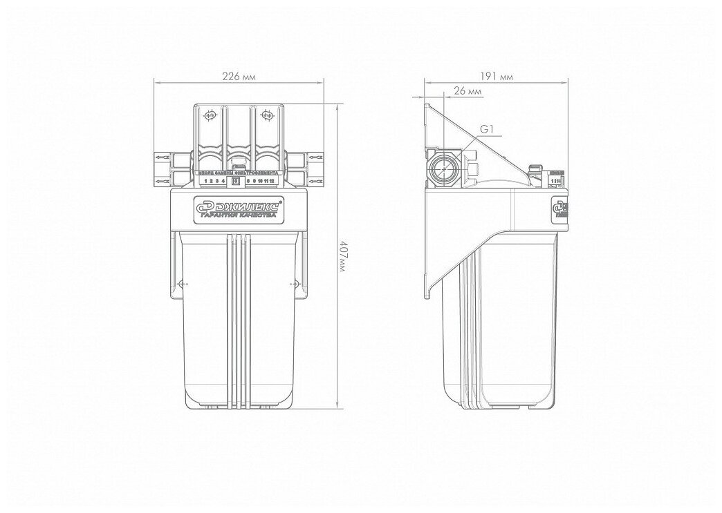 Корпус фильтра Джилекс 1 М 10" Т синий черный (9056) - фото №7