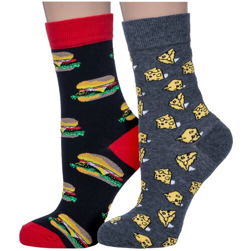 фото Комплект из 2 пар носков hobby line микс 4, размер 36-40