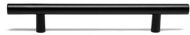 Ручка рейлинг, облегченная, d=12 мм, м/о 128 мм, цвет черный - фотография № 4
