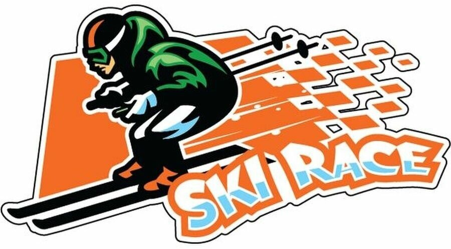 Наклейка Ski Race / Лыжная гонка 15х8 см
