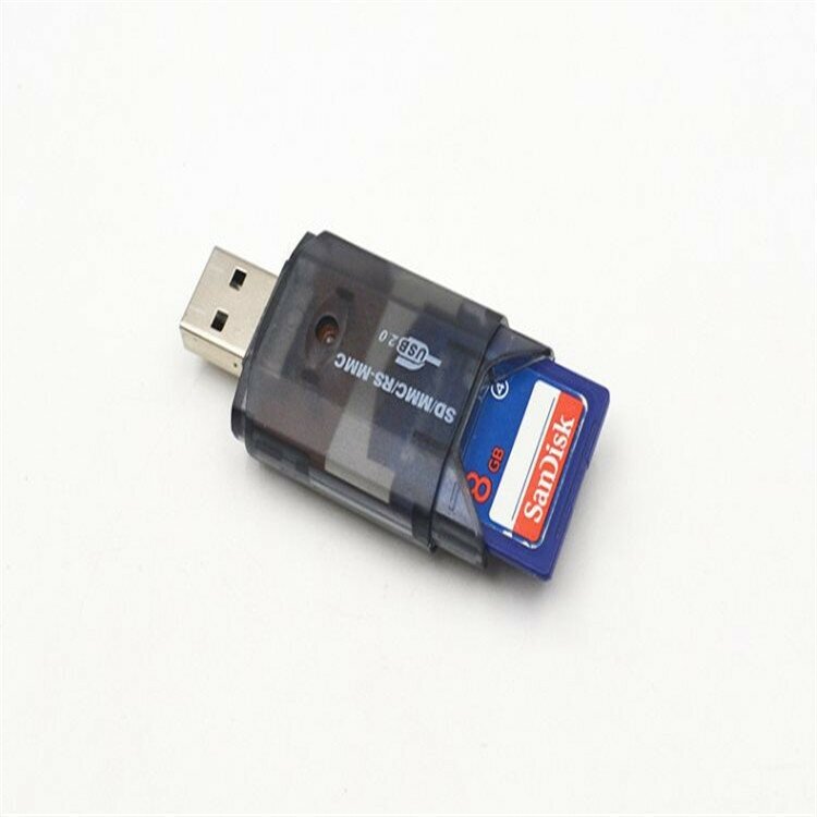 Картридер USB для карты памяти SD MMC RS-MMC черный
