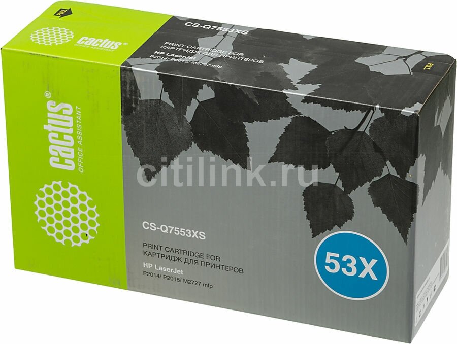 Картридж Cactus CS-Q7553XS, Q7553X, черный / CS-Q7553XS