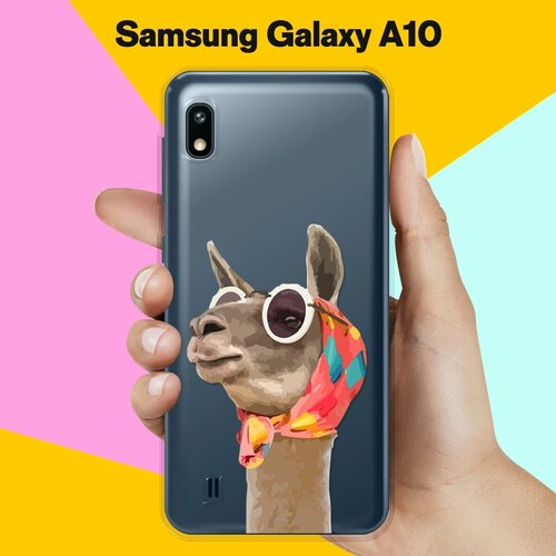 Силиконовый чехол Лама в очках на Samsung Galaxy A10