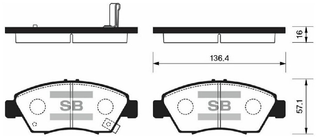 Колодки тормозные дисковые SANGSIN SP1221