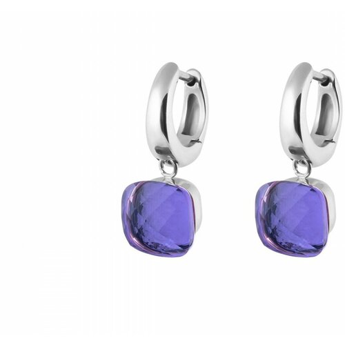 Серьги Qudo, кристалл, фиолетовый серьги qudo 300063 r s