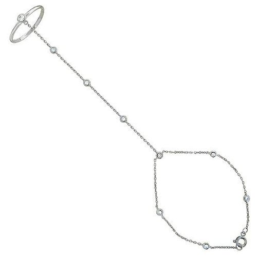 фото Эстет браслет с кольцом с бриллиантом из белого золота 01б621530, 19 см, 3.22 г