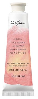 Innisfree Парфюмированный крем для рук Jeju Life Peach, 30 мл