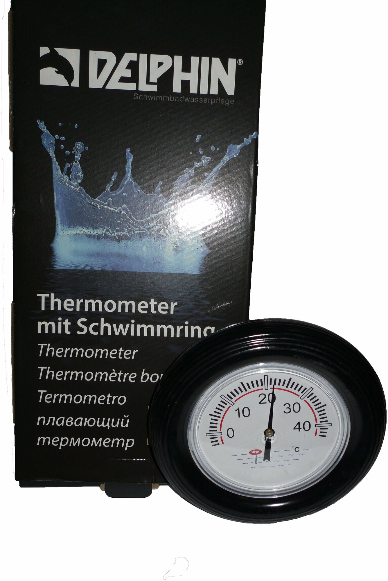Термометр круглый, для бассейна, черный, Delphin - фотография № 3