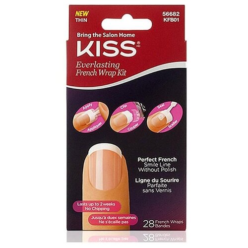 фото Накладные ногти KISS Everlasting French Wrap Kit KFB01 бесцветный 28 шт.
