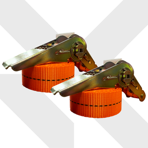 Комплект стяжных кольцевых ременей (Комплект 2 шт) GROSCO 0.8т (1.6т) / 5м / 25мм для крепления груза с храповым механизмом