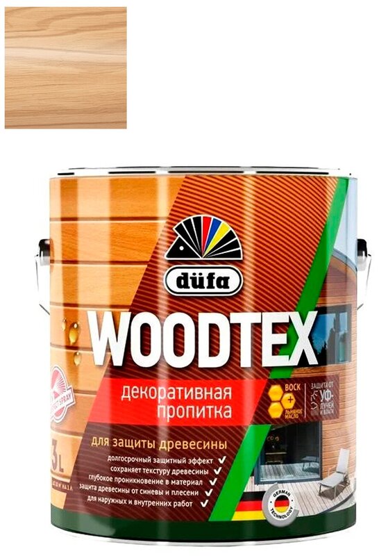 Dufa пропитка WOODTEX, 3 л, дуб