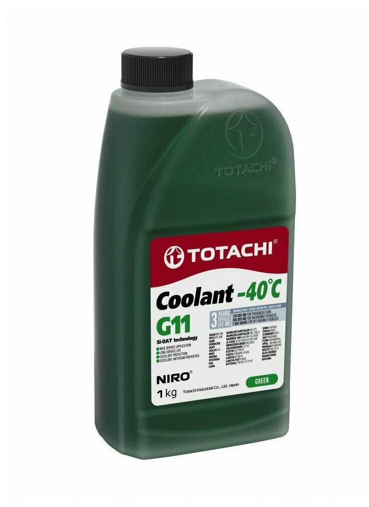 Антифриз Totachi Niro Coolant Green -40c G11 1кг 4589904526800 43201 TOTACHI арт 43201