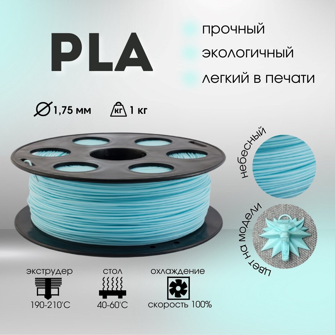 Небесный PLA пластик Bestfilament для 3D-принтеров 1 кг (1,75 мм)