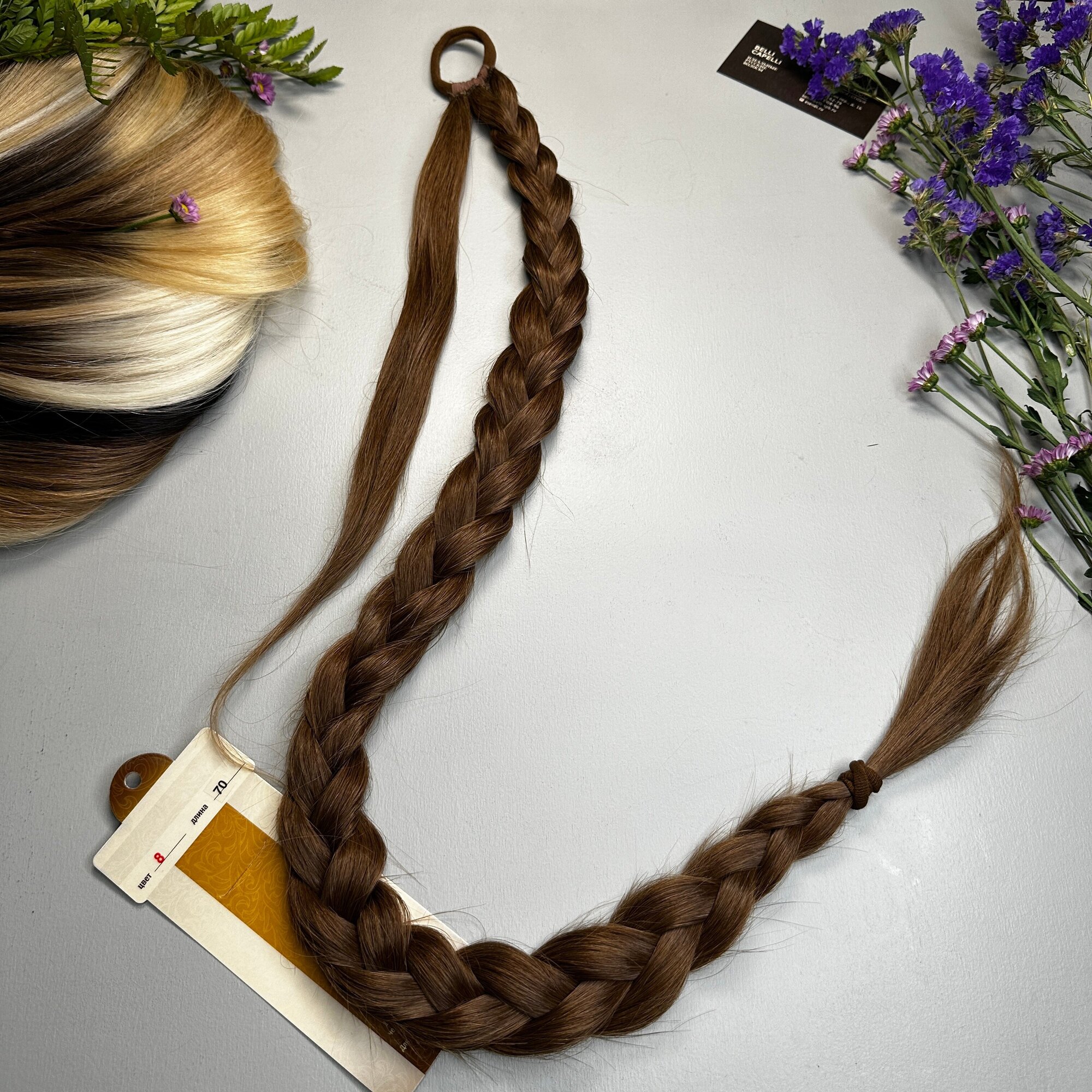 Шиньон-коса на резинке из славянских волос Belli Capelli 70 см №8