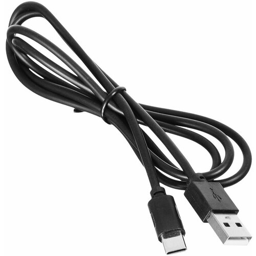 Кабель SUNWIND USB Type-C (m) - USB (m), 1м, 3A, черный кабель sunwind usb type c m usb m 1м 3a черный