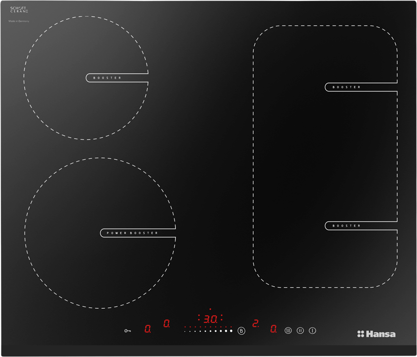 Индукционная варочная панель HANSA , индукционная, независимая, черный - фото №1