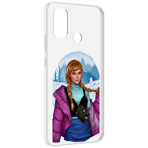 Чехол MyPads девушка-в-фиолетовой-куртке женский для UleFone Note 10P / Note 10 задняя-панель-накладка-бампер