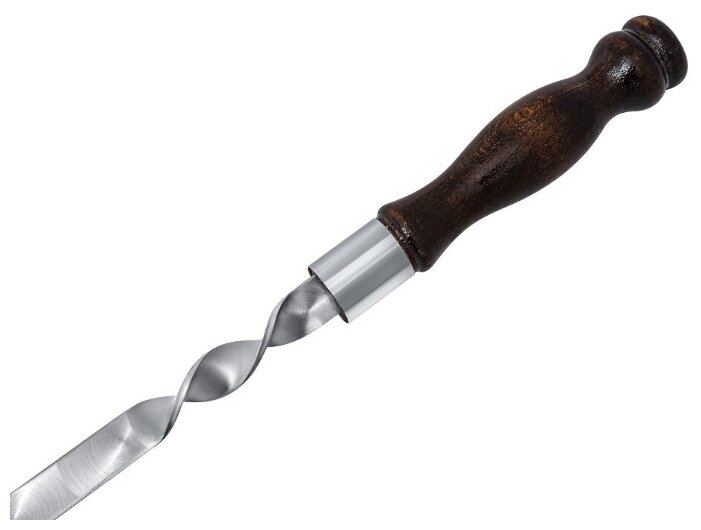 Шампуры широкие 9 шт., с деревянной ручкой, 400х16х3 мм - фотография № 4