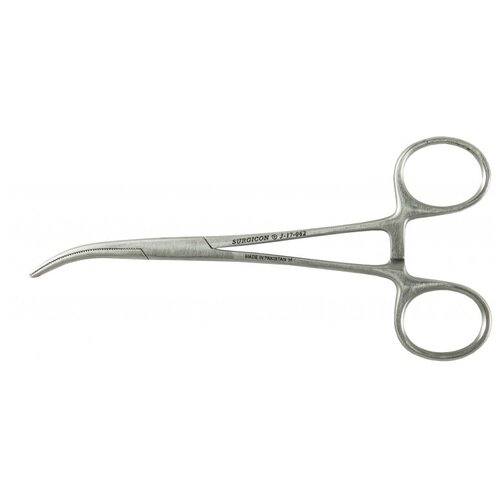 Зажим ко Москит изогнутый по ребру для новорожд 125 мм J-17-062 960₽